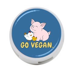 Go Vegan - Cute Pig And Chicken 4-port Usb Hub (one Side)