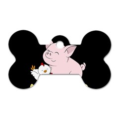 Friends Not Food - Cute Pig And Chicken Dog Tag Bone (one Side)