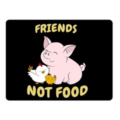 Friends Not Food - Cute Pig And Chicken Double Sided Fleece Blanket (small)  by Valentinaart
