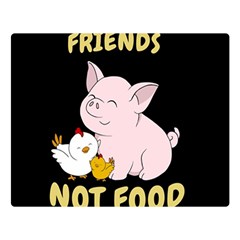Friends Not Food - Cute Pig And Chicken Double Sided Flano Blanket (large)  by Valentinaart