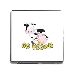 Friends Not Food - Cute Pig And Chicken Memory Card Reader (square)