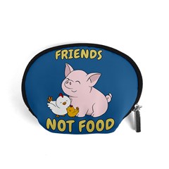 Friends Not Food - Cute Pig And Chicken Accessory Pouches (small) 