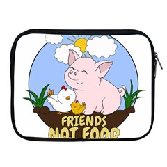 Friends Not Food - Cute Pig And Chicken Apple Ipad 2/3/4 Zipper Cases by Valentinaart