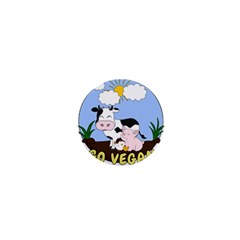 Friends Not Food - Cute Cow, Pig And Chicken 1  Mini Buttons