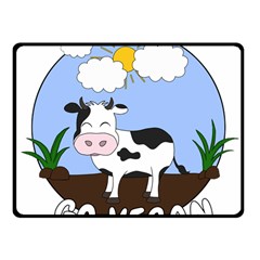 Friends Not Food - Cute Cow Fleece Blanket (small) by Valentinaart