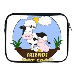 Friends Not Food - Cute Cow, Pig And Chicken Apple Ipad 2/3/4 Zipper Cases by Valentinaart