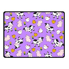 The Farm Pattern Double Sided Fleece Blanket (small)  by Valentinaart