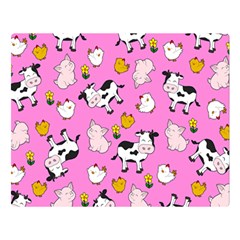 The Farm Pattern Double Sided Flano Blanket (large)  by Valentinaart