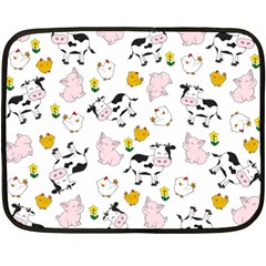 The Farm Pattern Fleece Blanket (mini) by Valentinaart
