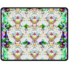 Nine Little Cartoon Dogs In The Green Grass Double Sided Fleece Blanket (medium)  by pepitasart