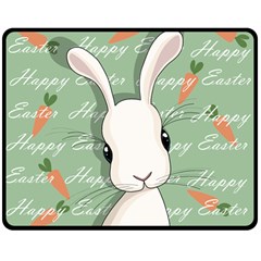 Easter Bunny  Double Sided Fleece Blanket (medium)  by Valentinaart