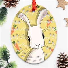 Easter Bunny  Oval Filigree Ornament (two Sides)