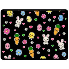 Easter Kawaii Pattern Double Sided Fleece Blanket (large)  by Valentinaart