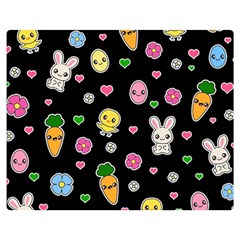 Easter Kawaii Pattern Double Sided Flano Blanket (medium)  by Valentinaart