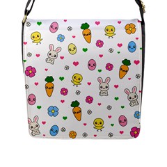 Easter Kawaii Pattern Flap Messenger Bag (l) 