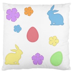 Easter Patches  Large Flano Cushion Case (two Sides)