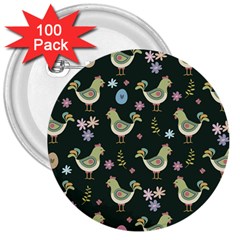 Easter Pattern 3  Buttons (100 Pack) 