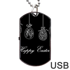 Easter Eggs Dog Tag Usb Flash (two Sides) by Valentinaart