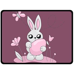Easter Bunny  Double Sided Fleece Blanket (large)  by Valentinaart