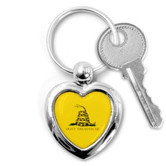 Gadsden Flag Don t Tread On Me Key Chains (heart)  by snek