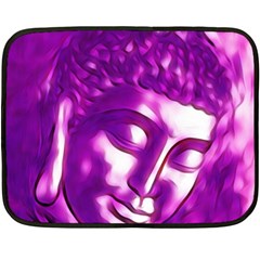 Purple Buddha Art Portrait Fleece Blanket (mini) by yoursparklingshop