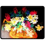 Dscf1390 - basket flowers Double Sided Fleece Blanket (Large)  80 x60  Blanket Back