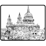 Line Art Architecture Church Double Sided Fleece Blanket (Medium)  58.8 x47.4  Blanket Back
