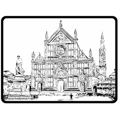 Line Art Architecture Church Italy Double Sided Fleece Blanket (large)  by Sapixe