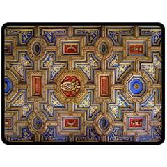 Church Ceiling Box Ceiling Painted Double Sided Fleece Blanket (large)  by Sapixe