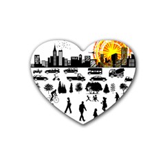 Good Morning, City Rubber Coaster (heart)  by FunnyCow