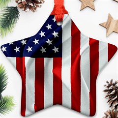 American Usa Flag Vertical Star Ornament (two Sides) by FunnyCow