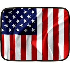 American Usa Flag Vertical Double Sided Fleece Blanket (mini)  by FunnyCow