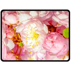 Pink Flowering Almond Flowers Double Sided Fleece Blanket (large)  by FunnyCow