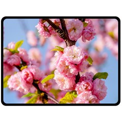 Flowering Almond Flowersg Double Sided Fleece Blanket (large)  by FunnyCow