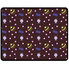 Cakes And Sundaes Chocolate Double Sided Fleece Blanket (medium) 