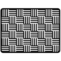 Basket Black Lines Stripes White Double Sided Fleece Blanket (large)  by Sapixe