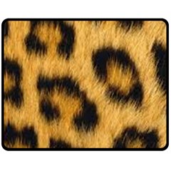 Animal Print Leopard Double Sided Fleece Blanket (medium)  by NSGLOBALDESIGNS2