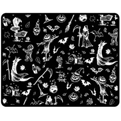 Halloween Pattern Double Sided Fleece Blanket (medium)  by Valentinaart