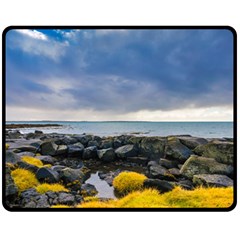 Iceland Nature Mountains Landscape Double Sided Fleece Blanket (medium)  by Sapixe