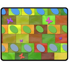 Easter Egg Happy Easter Colorful Double Sided Fleece Blanket (medium)  by Sapixe