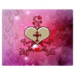 Wonderful Hearts With Floral Elements Double Sided Flano Blanket (medium)  by FantasyWorld7