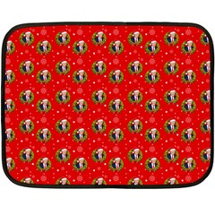 Trump Wrait Pattern Make Christmas Great Again Maga Funny Red Gift With Snowflakes And Trump Face Smiling Double Sided Fleece Blanket (mini)  by snek