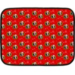 Trump Wrait Pattern Make Christmas Great Again MAGA Funny Red Gift with Snowflakes and Trump Face smiling Double Sided Fleece Blanket (Mini)  35 x27  Blanket Front