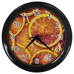 Blood Orange Fruit Citrus Fruits Wall Clock (black) by Wegoenart