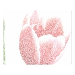 Tulip Red And White Pen Drawing Double Sided Flano Blanket (large)  by picsaspassion
