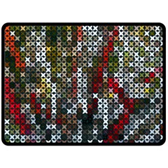 Christmas Cross Stitch Background Double Sided Fleece Blanket (large)  by Wegoenart