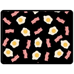 Bacon And Egg Pop Art Pattern Double Sided Fleece Blanket (large)  by Valentinaart