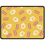 Bacon and Egg Pop Art Pattern Double Sided Fleece Blanket (Large)  80 x60  Blanket Back