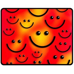 Smile Smiling Face Happy Cute Double Sided Fleece Blanket (medium)  by Pakrebo