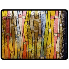Stained Glass Window Colorful Double Sided Fleece Blanket (large)  by Pakrebo